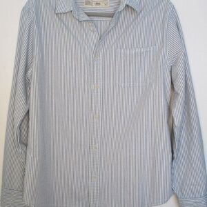 Men's Urban Pipeline Blue and White Striped Button-Down Shirt Size L